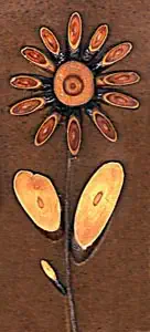 Blumenmotiv aus Astscheiben gestaltet tmb branchflower