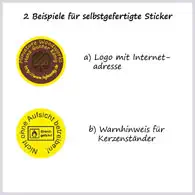Anwendungsbeispiele für selbst gefertigte Sticker Anwendungsbeispiele für selbst gefertigte Sticker