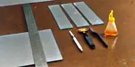 Bild 2: Zuschneiden des Spiegelglases Bild 2: Zuschneiden des Spiegelglases